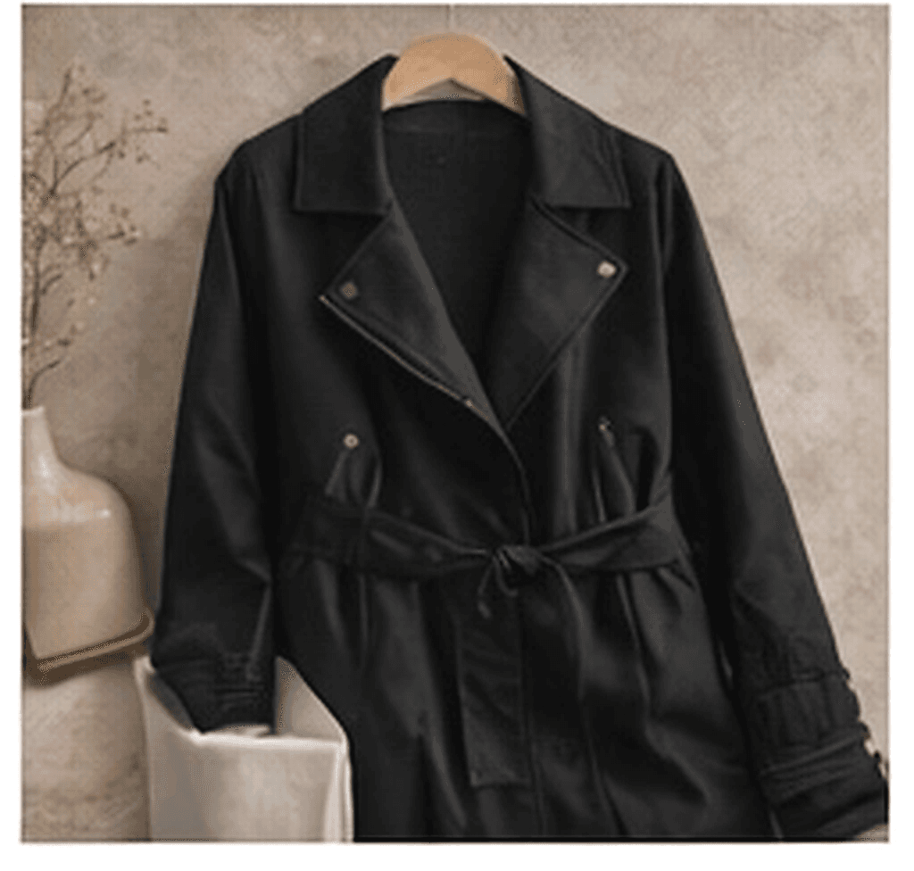 フェイクレザーコート（ブラック）