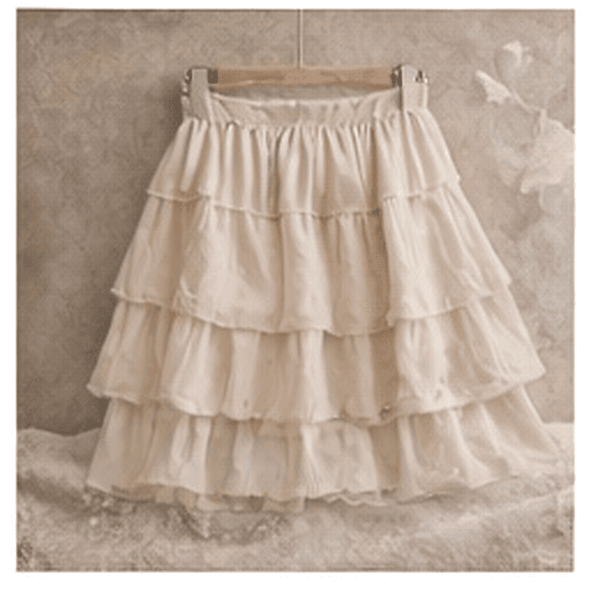 ティアードスカート（アイボリー）