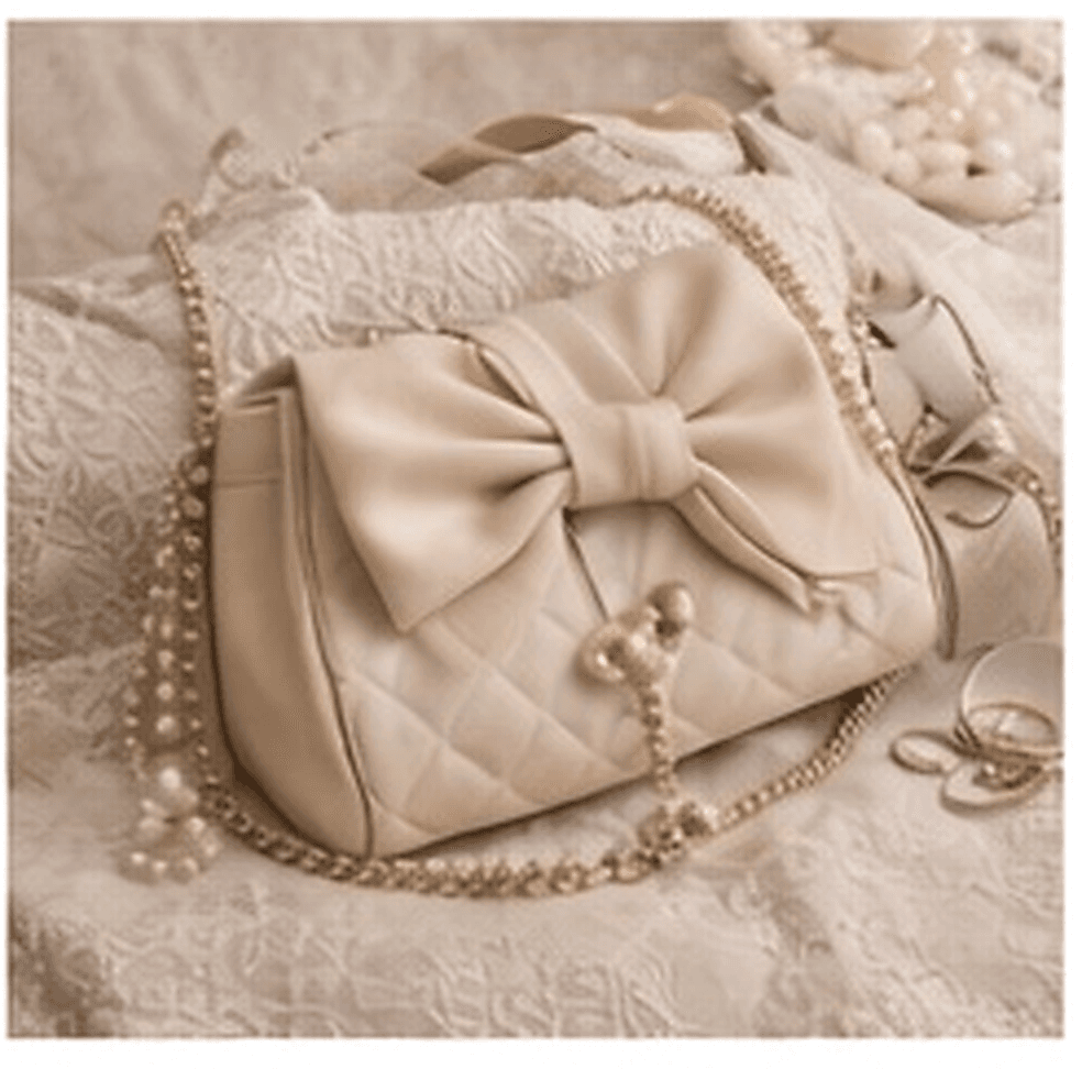 リボンチェーンバッグ（ベージュ）