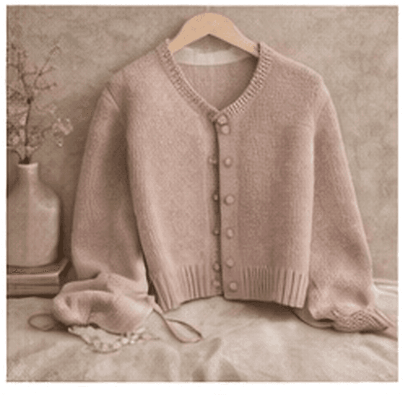 ニットカーディガン（ピンクベージュ）